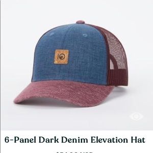 Tentree Elevation Hat - dark denim and red